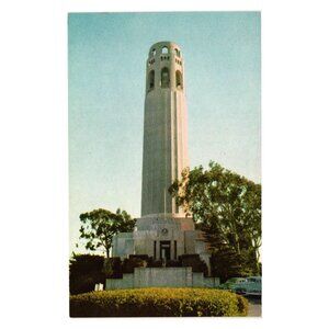 Vintage Coit Memorial Tower Pioneer Park San Francisco Color Postcard Travel